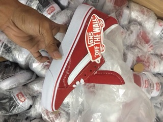 (ẢNH THẬT+VIDEO) giầy sneaker VA vải da lộn đỏ đế Trắng