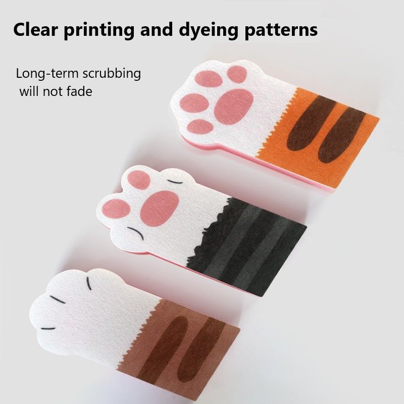 Set 3 miếng bọt biển rửa chén hình bàn chân mèo