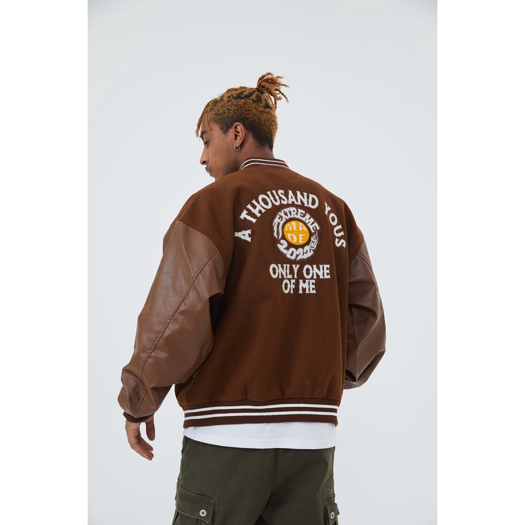Áo khoác Made Extreme Nascar Patchwork Varsity Jacket