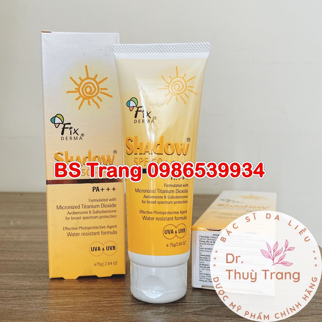 KEM CHỐNG NẮNG FIXDERMA SHADOW SPF50+ CREAM 75gam