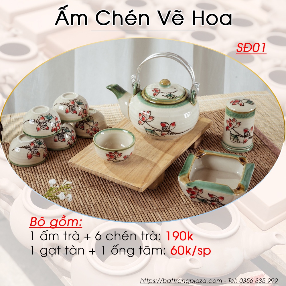 Ấm Trà Bát Tràng Đồng Giá 190K