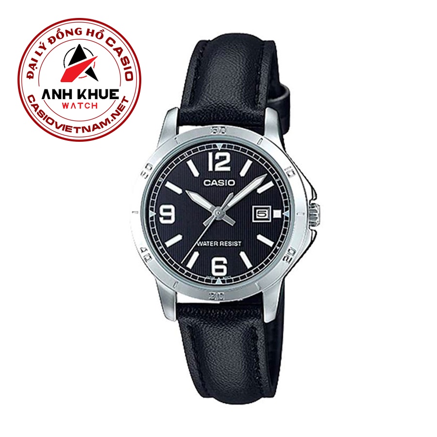 Đồng Hồ Casio Nữ LTP-V004L-1B Dây Da Cao Cấp - Chống Nước