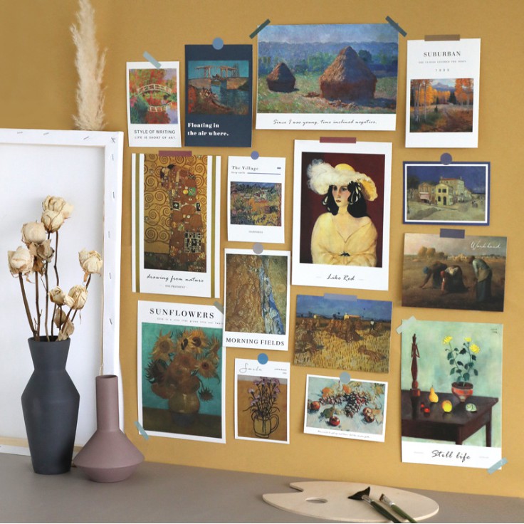 Postcard thiệp ảnh tấm ảnh nghệ thuật châu Âu trang trí decor phòng