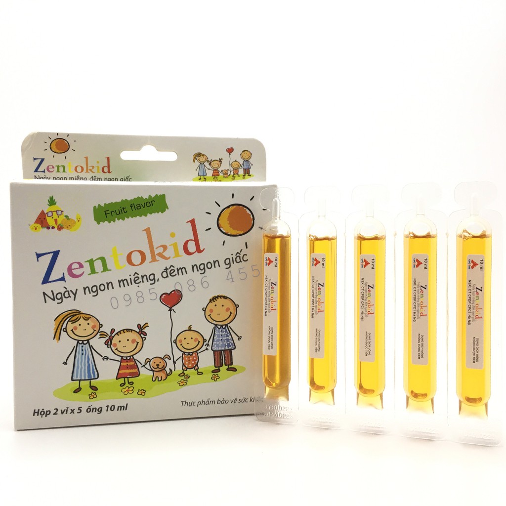 Zentokid - Giúp bé ăn ngon, ngủ ngon, tăng hấp thu, phát triển toàn vẹn ( Vị rất dễ uống- hộp 10 ống)
