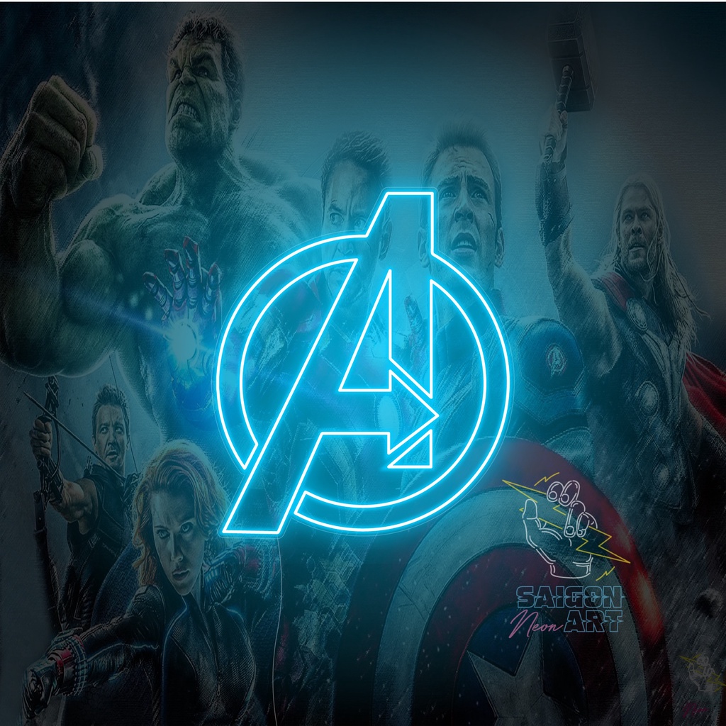 Đèn trang trí led neon sign hình BIỂU TƯỢNG AVENGERS