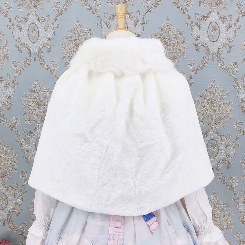 Áo choàng cổ cardigan bằng nhung dày màu trắng kiểu lolita mùa đông 2020 | BigBuy360 - bigbuy360.vn