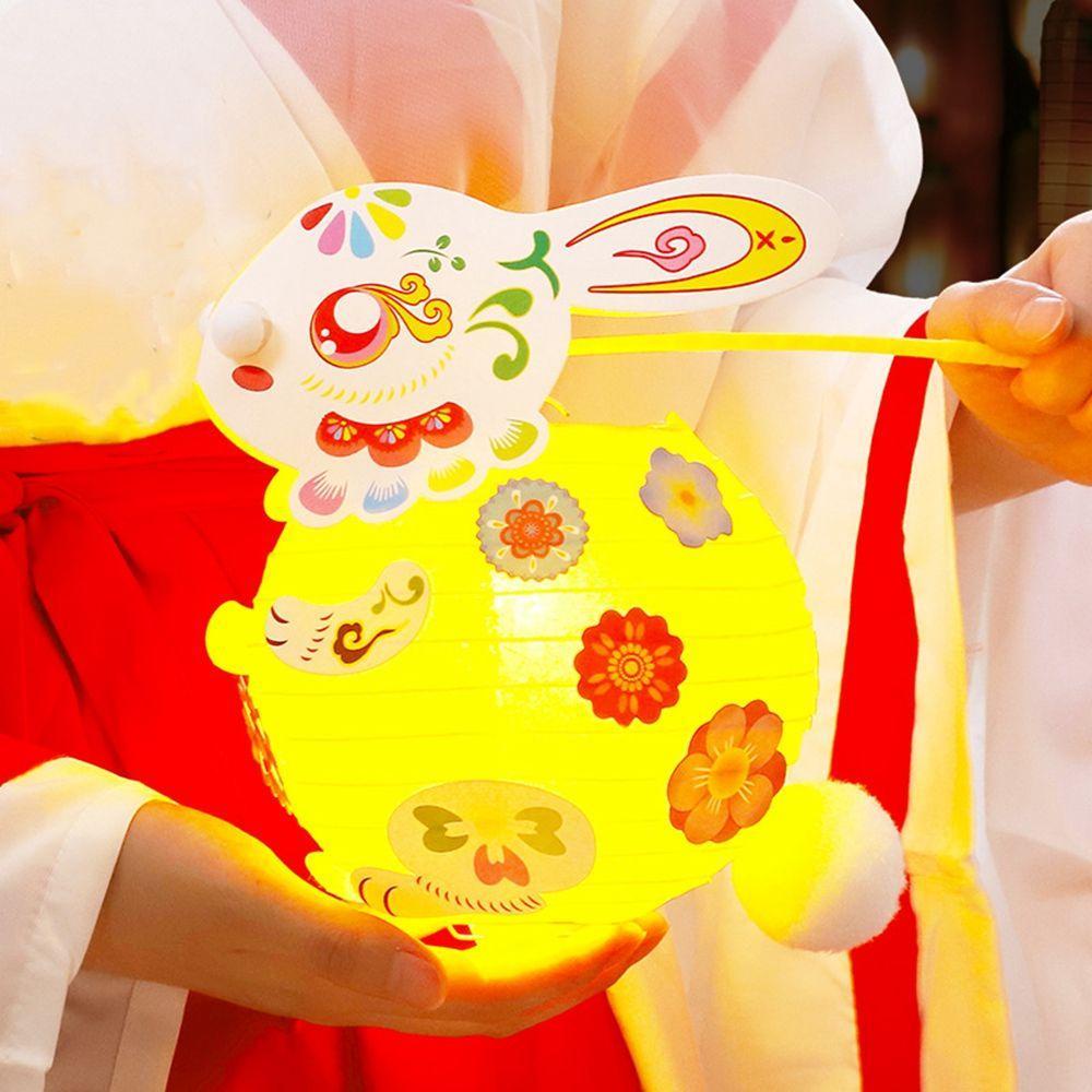 YIYU Lồng Đèn Điện Tử Hình Thỏ Phong Cách Trung Hoa Cổ Điển