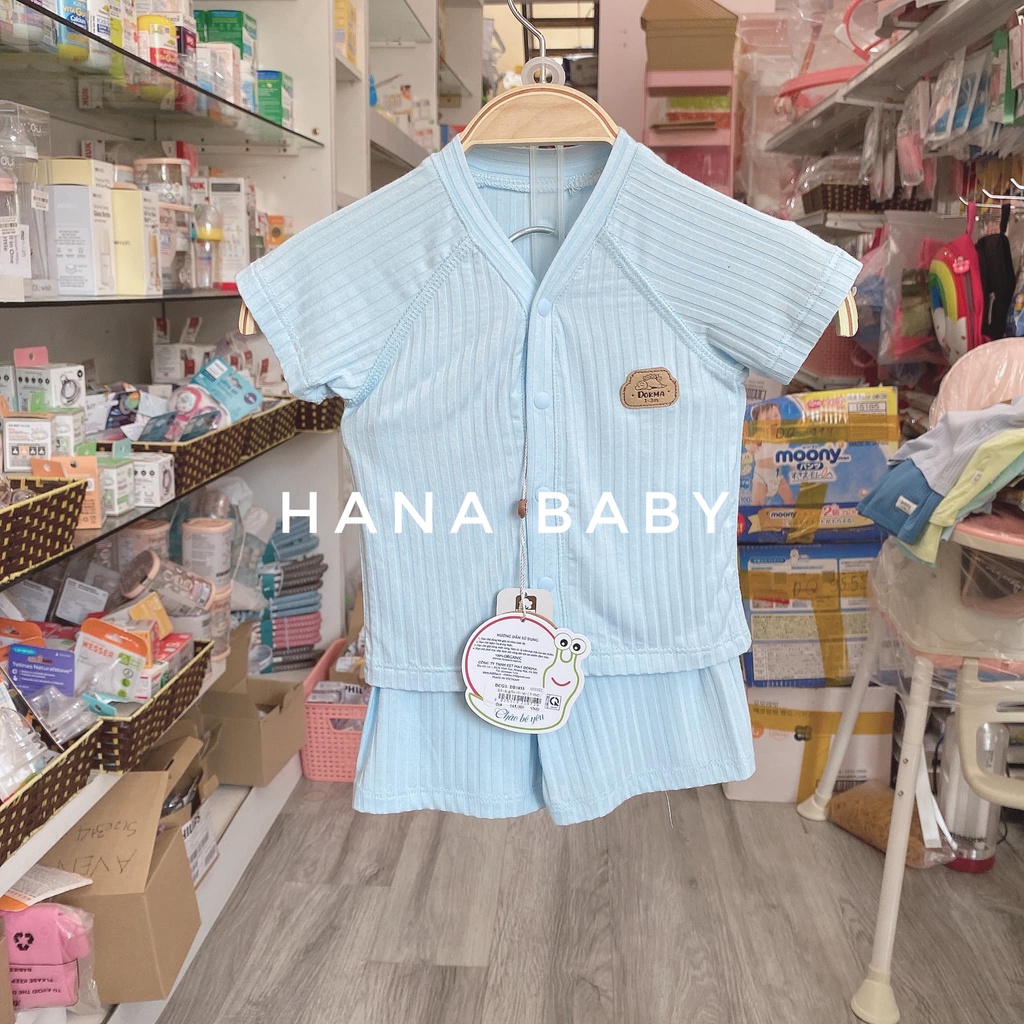 Bộ cộc tay cài giữa  Dokma cho bé từ 1 tháng 9 tháng DB1033