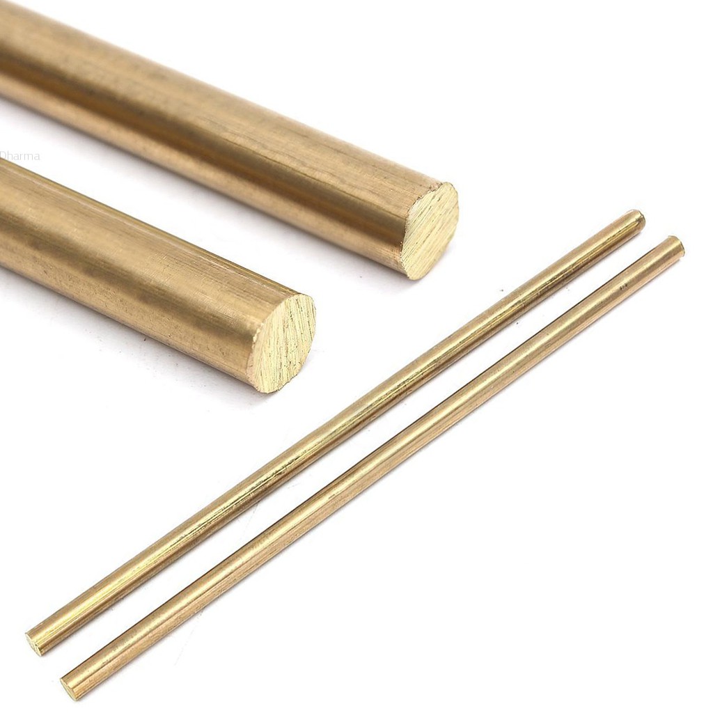 Set 2 thanh đồng thau tròn 5mm x 150mm 1/4" đa năng tiện lợi