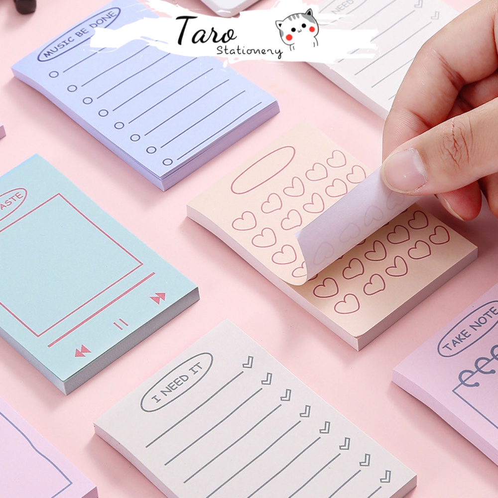 Giấy ghi chú Sticky Note 60 tờ kiểu dáng đơn giản tiện dụng N06 Taro Stationery