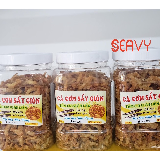 🐟 Cá cơm tẩm bột sấy giòn, hải sản khô đặc sản Nha Trang, hộp 500 gram - Seavy 🐟