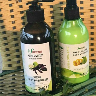 combo gội 500ml - xả 330ml Sorana Organic