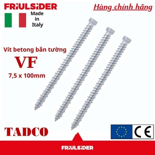 Vít bắn vào tường không cần dùng tắc kê nở - VF Friulsider 7,5x100mm đầu hoa thị (Túi 10 cái)