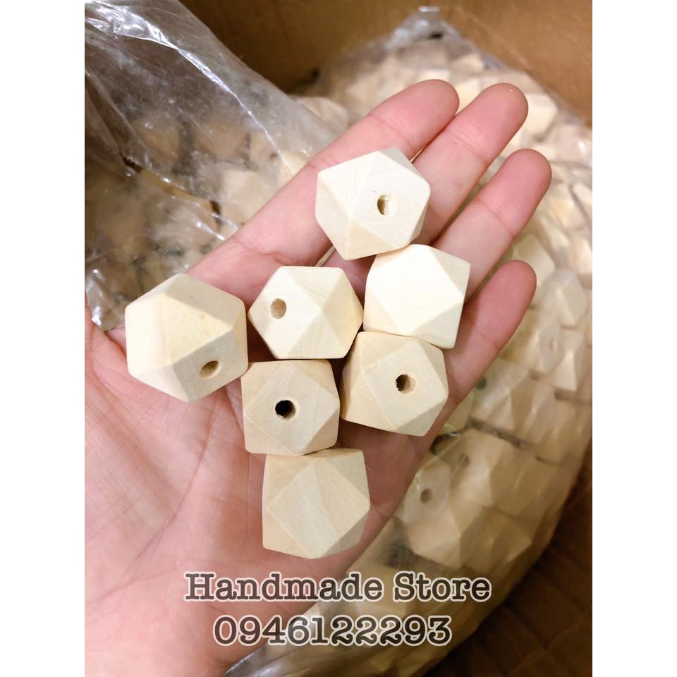 Hạt gỗ đa giác 10-20-25mm
