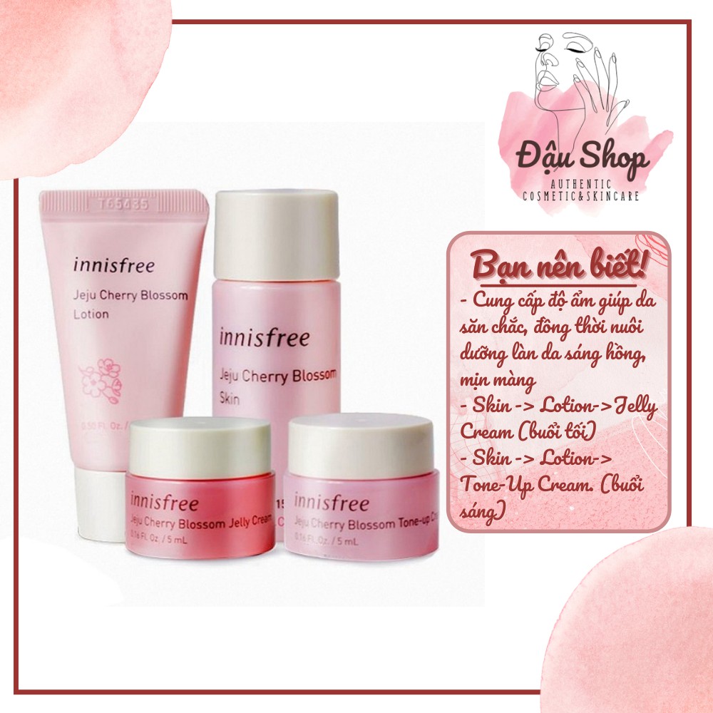 [Minisize] Bộ kit dưỡng ẩm và nâng tone da Innisfree Jeju Cherry Blossom Special Kit 4 món