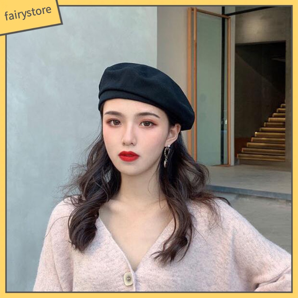 Mũ Beret Màu Trơn Thanh Lịch Cho Nữ