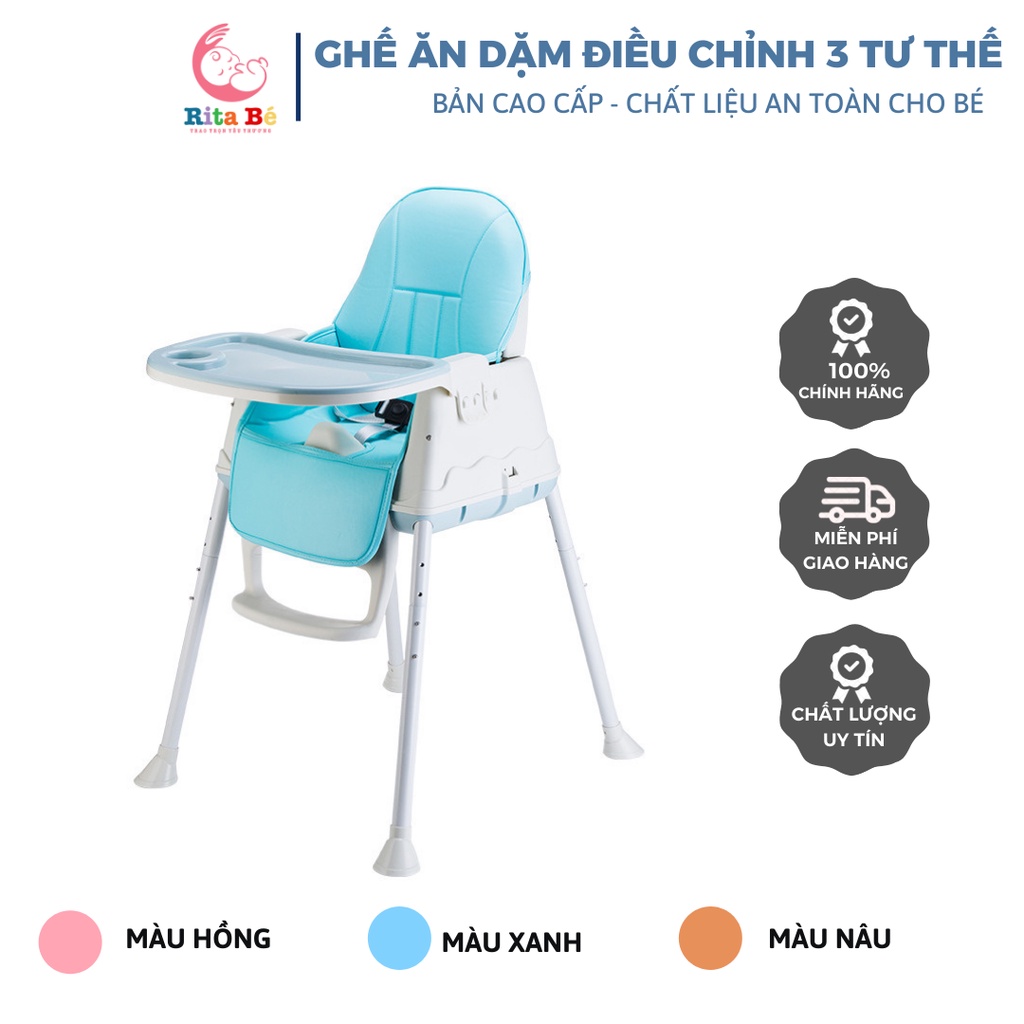 Ghế ăn dặm cho bé, điều chỉnh độ cao linh hoạt, gấp gọn dễ dàng tiện lợi