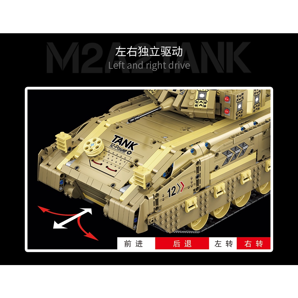 Mô hình lắp ghép xe tank M2A2-Lego lắp ghép điều khiển từ xa-Hàng cao cấp. Bảo hành 12 tháng toàn quốc