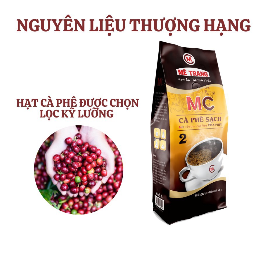 Cà phê Sạch Mê Trang MC2 - cafe nguyên chất rang xay mộc pha phin (Arabica, Robusta) date mới | BigBuy360 - bigbuy360.vn