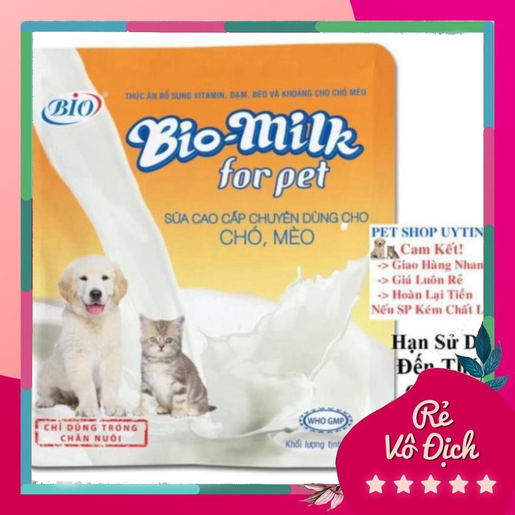 SỮA CHO PET THÚ CƯNG CHÓ MÈO BIO MILK GÓI 100G Hạn Sử Dụng Đến Tháng 04/2022 [DHTN]