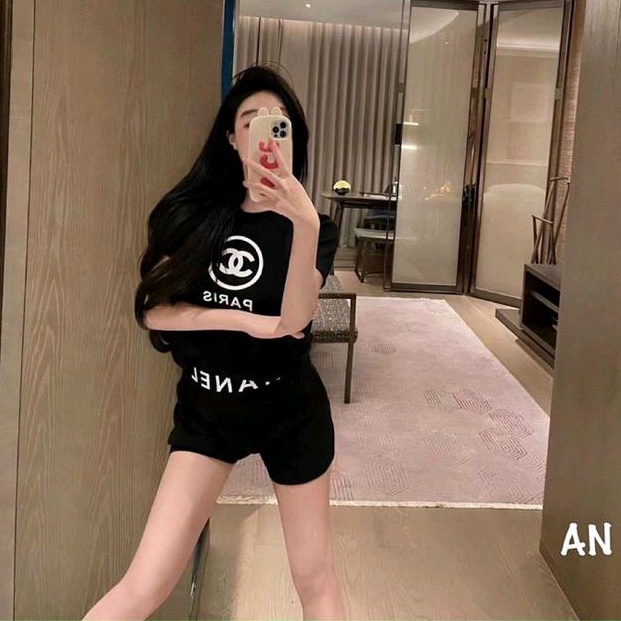 Sét bộ thun tay ngắn in CH-N siêu xinh(B.C)