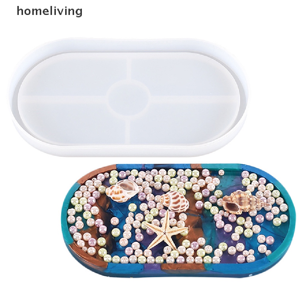 Khuôn Silicon Hình Oval Làm Đế Lót Ly Bằng Resin Epoxy / Đất Sét DIY Giá Đỡ