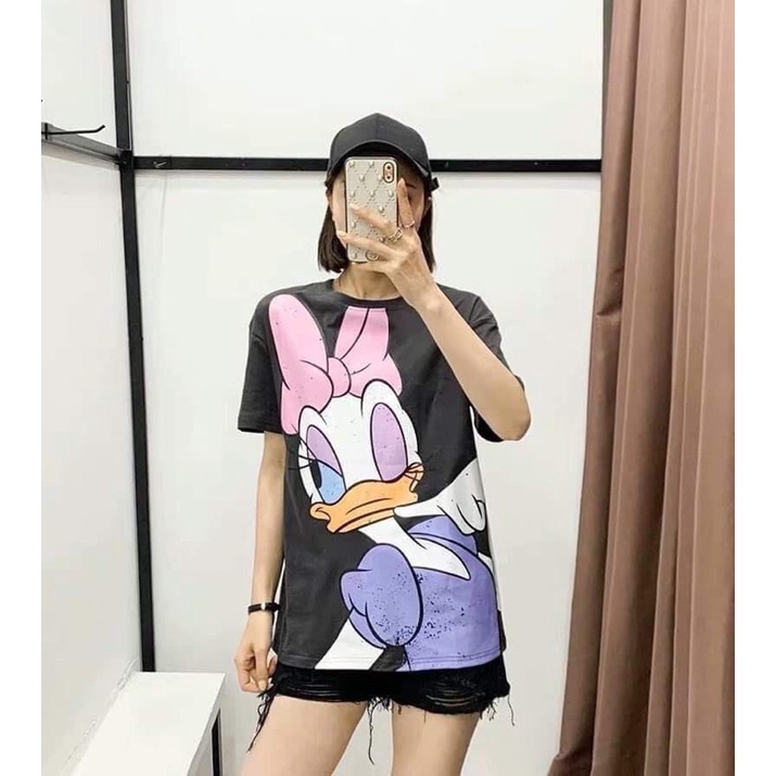 Áo Phông Za.Ra Tuồn Form Rộng, Áo Thun In Hình 2 Cô Gái Hàng QC (Hình Thật Shop Chụp)