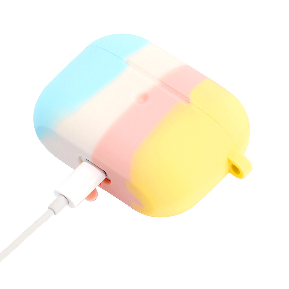 Ốp lưng for Airpods Rainbow Silicone AirPods Pro Soft Case Airpods 1/2 Portable Protective Cover With Hook UP