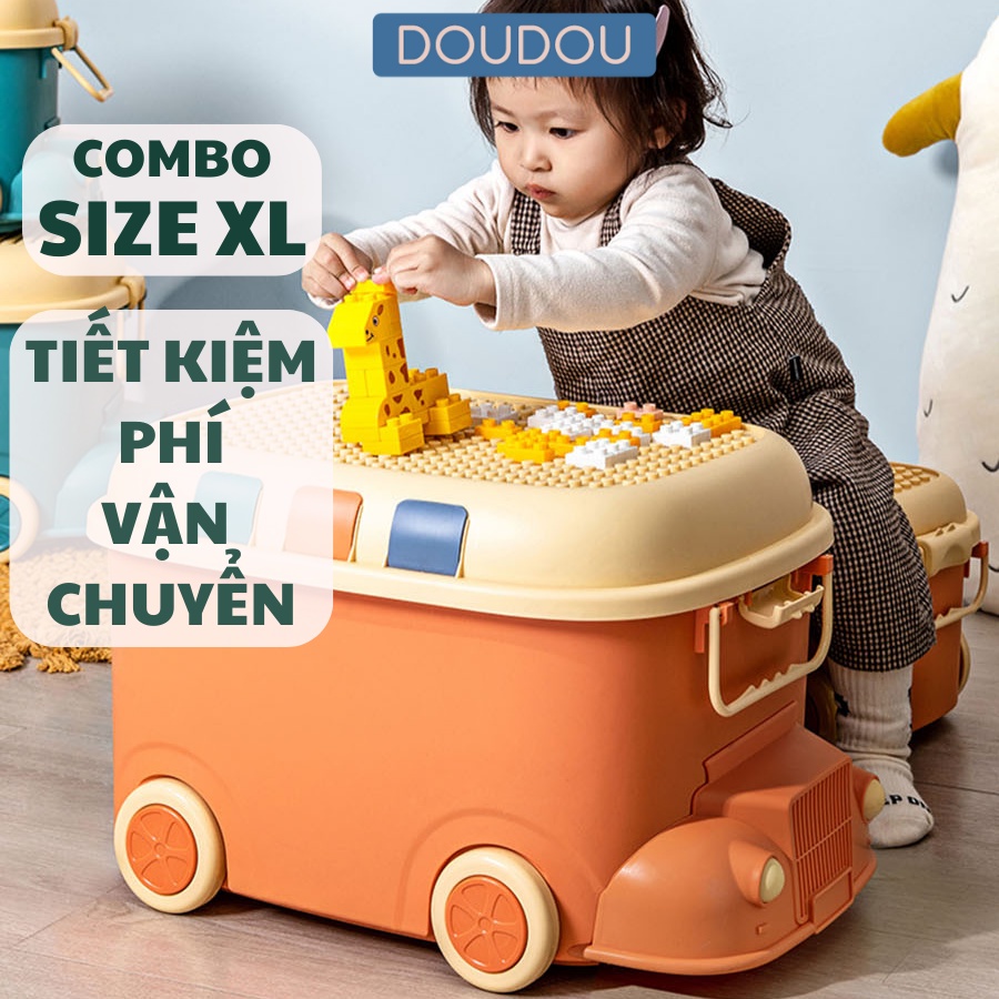 Thùng Đựng Đồ Chơi Có Bánh Xe, Combo Size XL Thùng Nhựa Đựng Đồ Hình Ô Tô Siêu Lớn, Siêu Tiết Kiệm Q013ZZZ