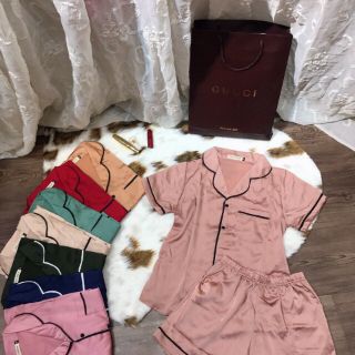 Pizama lụa cộc tay