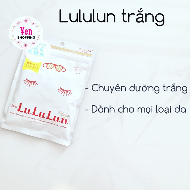 Mặt nạ Lululun Nhật Bản 7 ngày dòng mới nhất