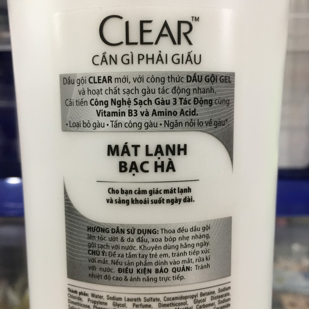 Dầu Gội Clear Mát Lạnh Bạc Hà 630g (618ml)