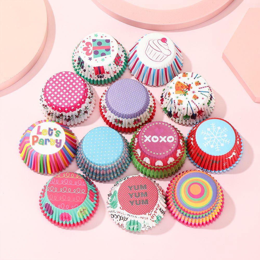 Set 100 Cốc Giấy Đựng Bánh Cupcake DIY Tiện Dụng Ốp