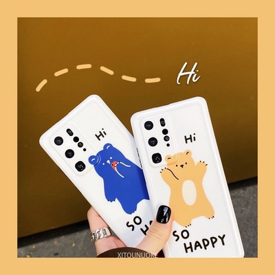 Tự sướng Little Fat bear cho Huawei p40 vỏ điện thoại di động p30pro Hàn Quốc nova7/5pro Hoang Dã p40pro