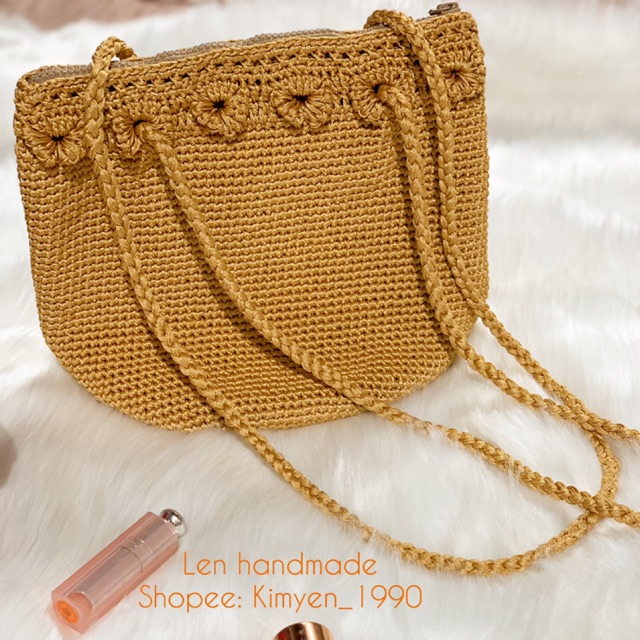 Túi len sợi cao cấp, túi xách, túi handmade, giỏ xách len, túi đi biển