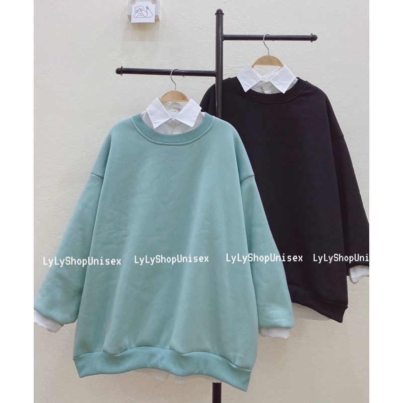 Áo nỉ Sweater nam nữ LylyshopUnisex, chất vải nỉ lót bông oversize dáng rộng phong cách unisex không kèm sơ mi | BigBuy360 - bigbuy360.vn
