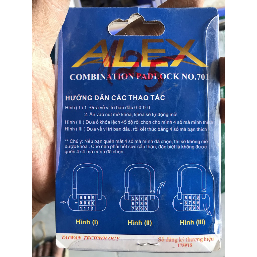 Ổ KHÓA SỐ ALEX CHÍNH HÃNG