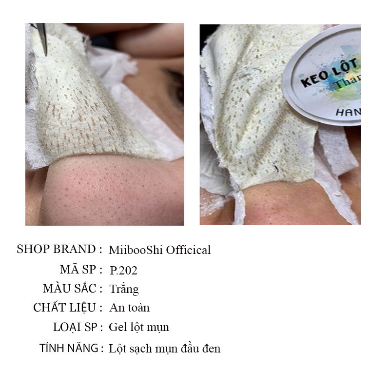 Gel lột mụn đầu đen mụn cám cho vùng mũi handmade làm sạch sâu hỗ trợ giảm mụn MiibooShi P.202