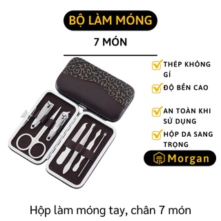 [1 ĐỔI 1] Bộ Kiềm - Bộ bấm móng tay chân 7 món fullbox bằng thép không gỉ 2702
