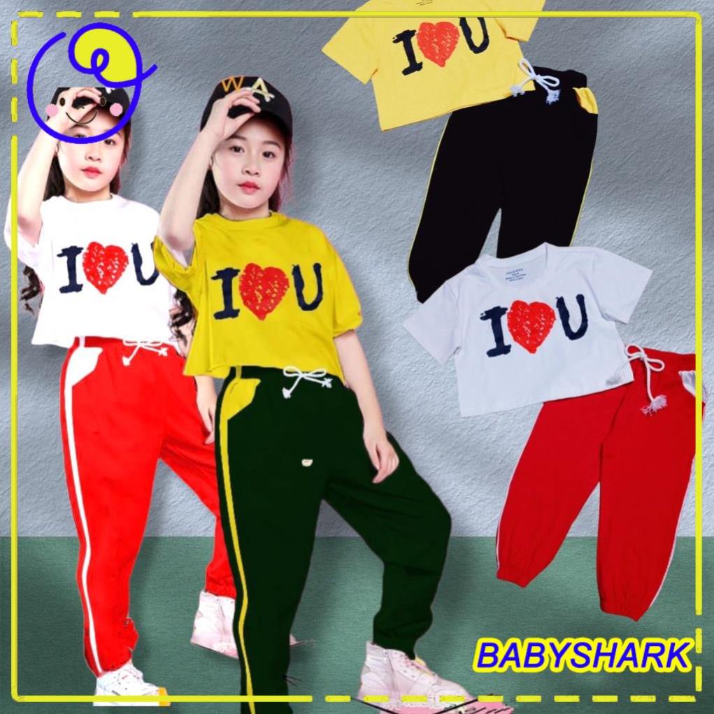 Đồ bộ cho bé gái 25kg-55kg chất vải cotton 100% 4 tuổi -15 tuổi BABYSHARK sành điệu phong cách cá tính