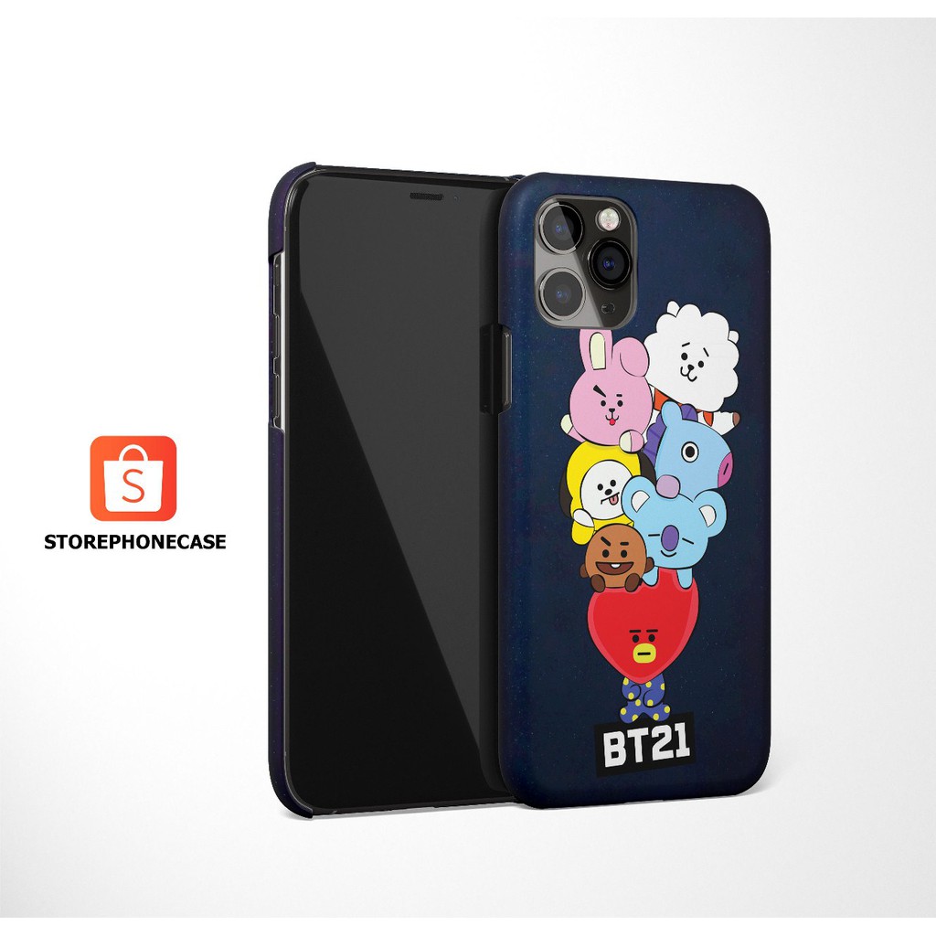 Ốp Điện Thoại Cứng Họa Tiết Bt21 All Friends Cho Iphone Samsung Xiaomi Vivo Oppo Realme Bts