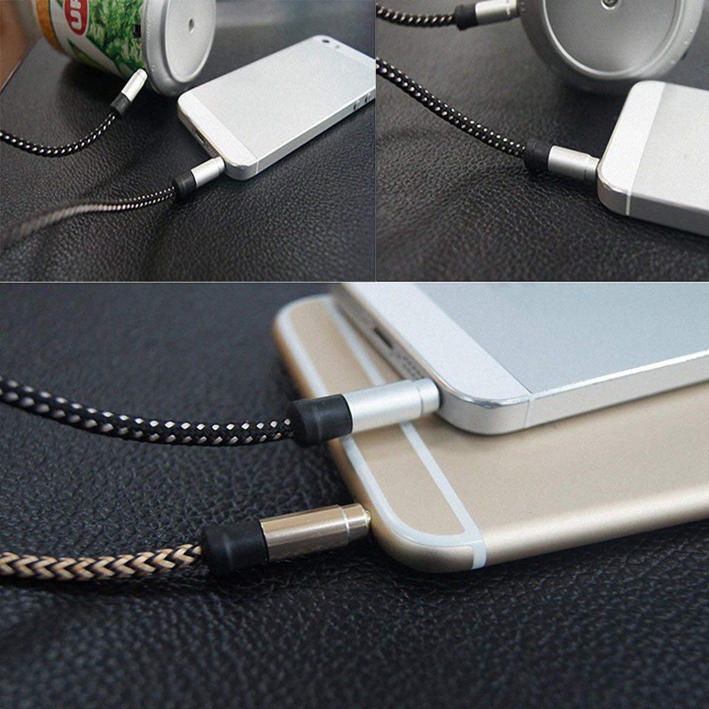 Dây Cáp Âm Thanh Bện Sợi Kim Loại Cao Cấp 1.5M Jack 3.5Mm