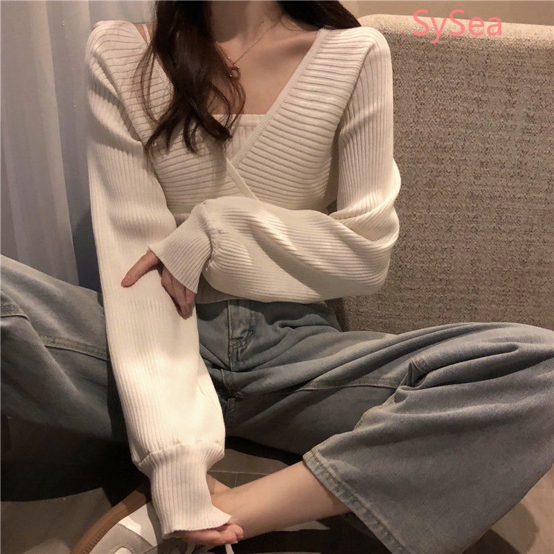 Áo Sweater Dệt Kim Tay Dài Thời Trang Mùa Thu Cho Nữ