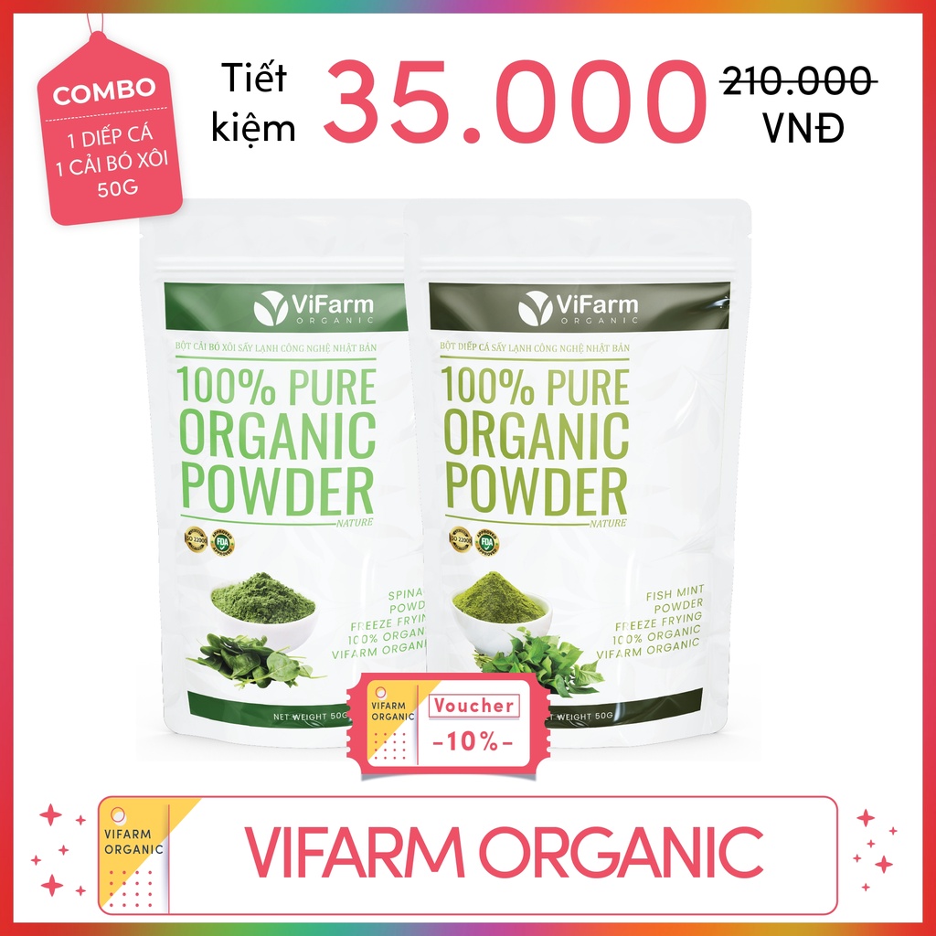 Bột Diếp Cá Nguyên Chất 100% ViFarm 50Gram