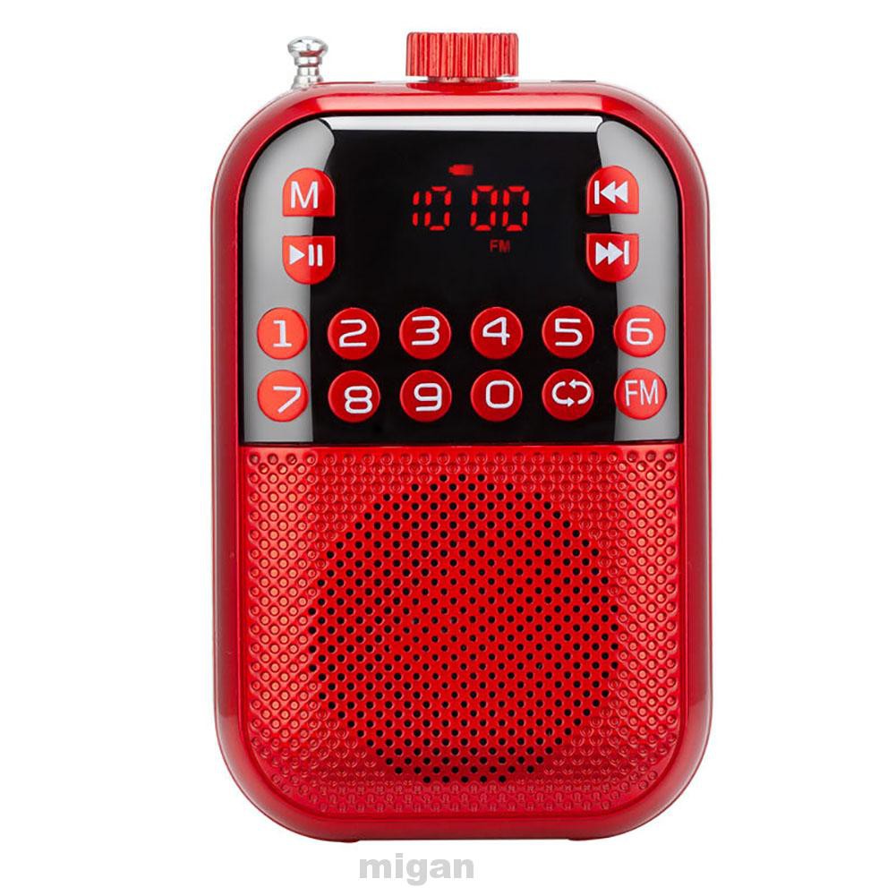 Plastic LCD Display Multifunctional Stereo Mini Portable Receiver Music Player USB Rechargeable Easy Operate FM Radio