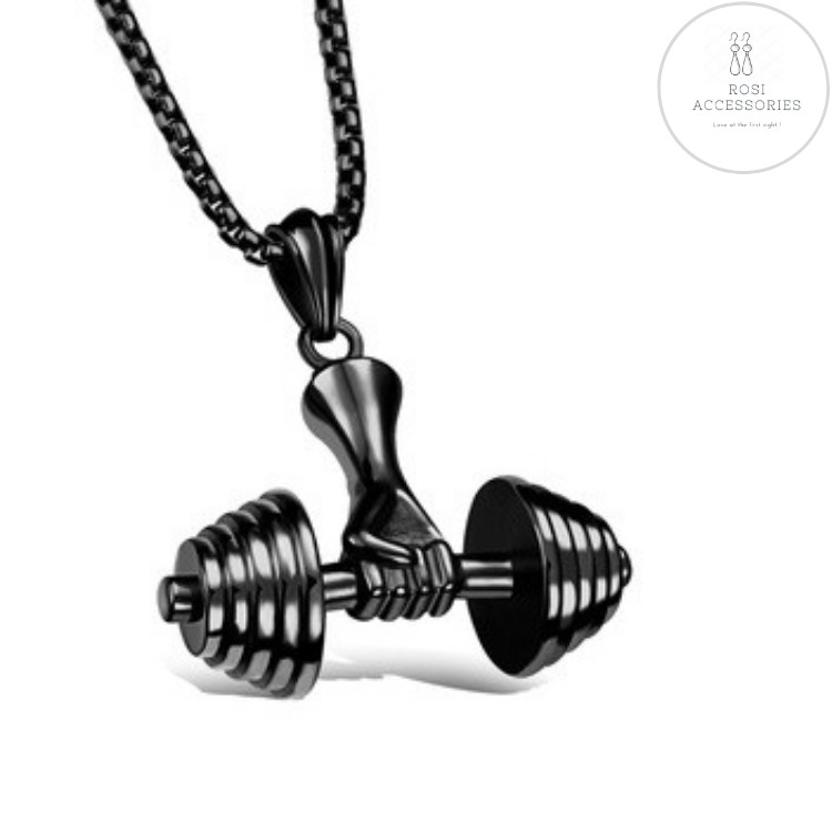 Dây Chuyền Nam Titan Cá Tính, Mặt Dây Chuyền Nam Hình Quả Tạ