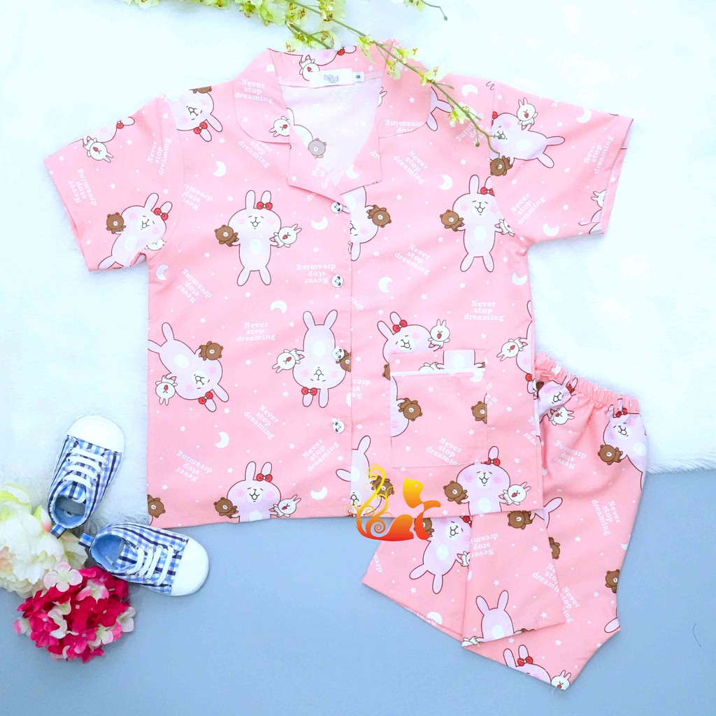 Đồ Bộ Mặc Nhà &quot;Co ny hồng&quot; Pijama Kate Thái - Cho Bé 8 - 38kg.