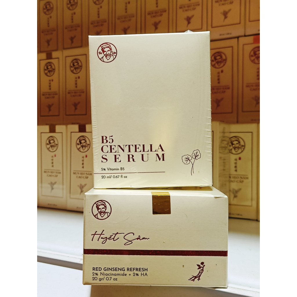 Combo Bà Lão - Kem Huyết Sâm dưỡng trắng mịn da và Serum dưỡng B5 Centella