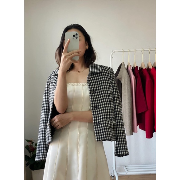 Áo dạ kẻ vintage