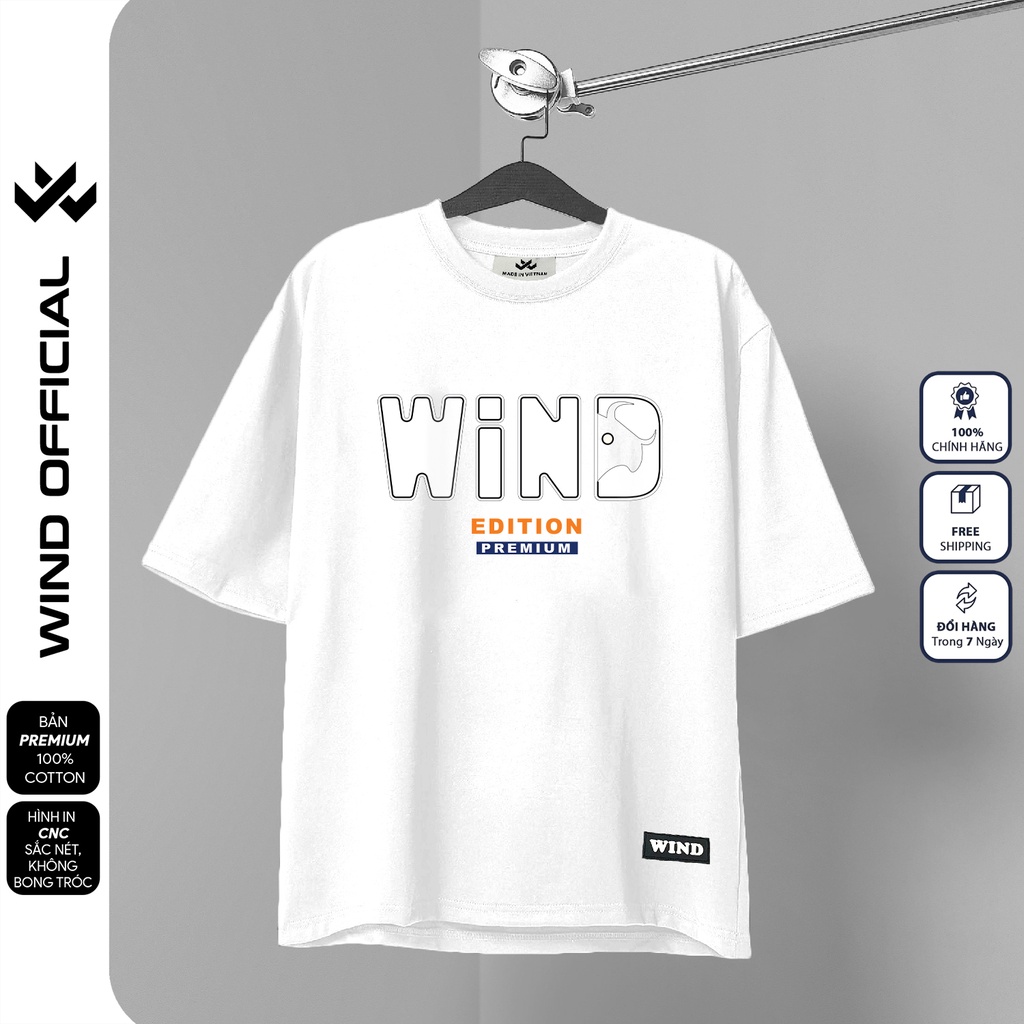 5Áo thun tay lỡ form rộng WIND phông unisex 65% Cotton Edition nam nữ oversize ulzzang